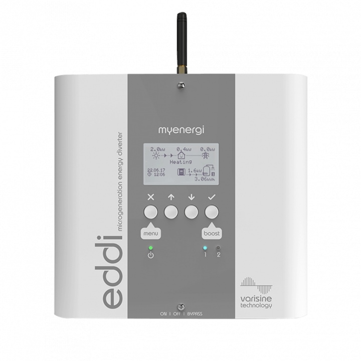 myenergi EDDI-16A1P02H Leistungsregler (1-phasig) mit LCD-Display, max. Heizlast 3,68KW/16A, PV-Überschuss