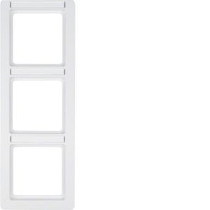 Berker 10136019 Rahmen 3-fach mit Beschriftungsfeld, Q.1, polarweiß samt